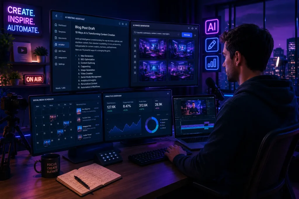 Jasper AI helping marketers create SEO content, ad copy, product descriptions, email campaigns, and marketing content