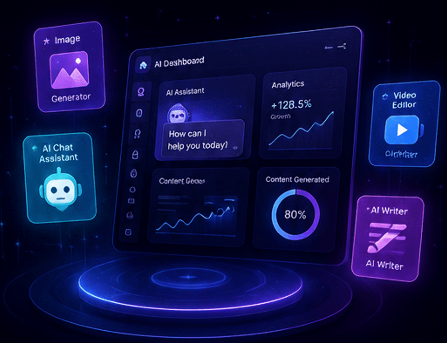Best AI tools directory featuring AI chatbots, image generators, video editing tools, AI writers, and productivity software