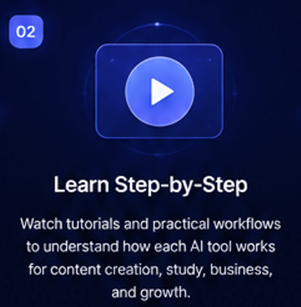Learn AI tools step by step through tutorials, practical workflows, and hands-on learning guides